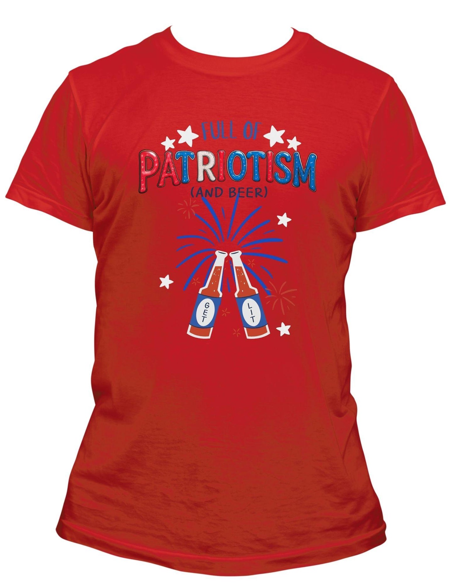 Full of Patriotism (And Beer) T-shirt - Funny USA 4th of July Graphic Tee
