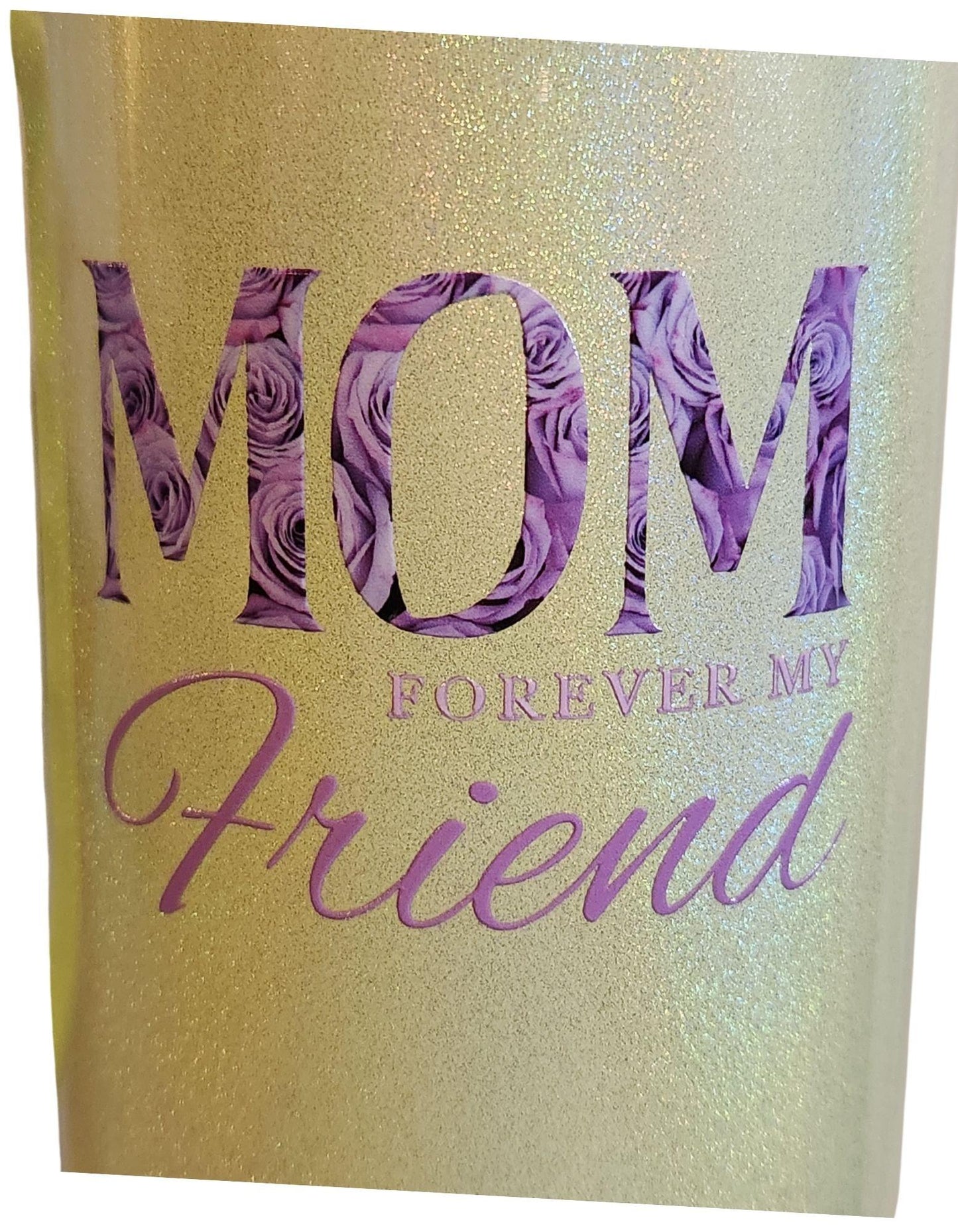 Close up of 'Mom Forever My Friend' text