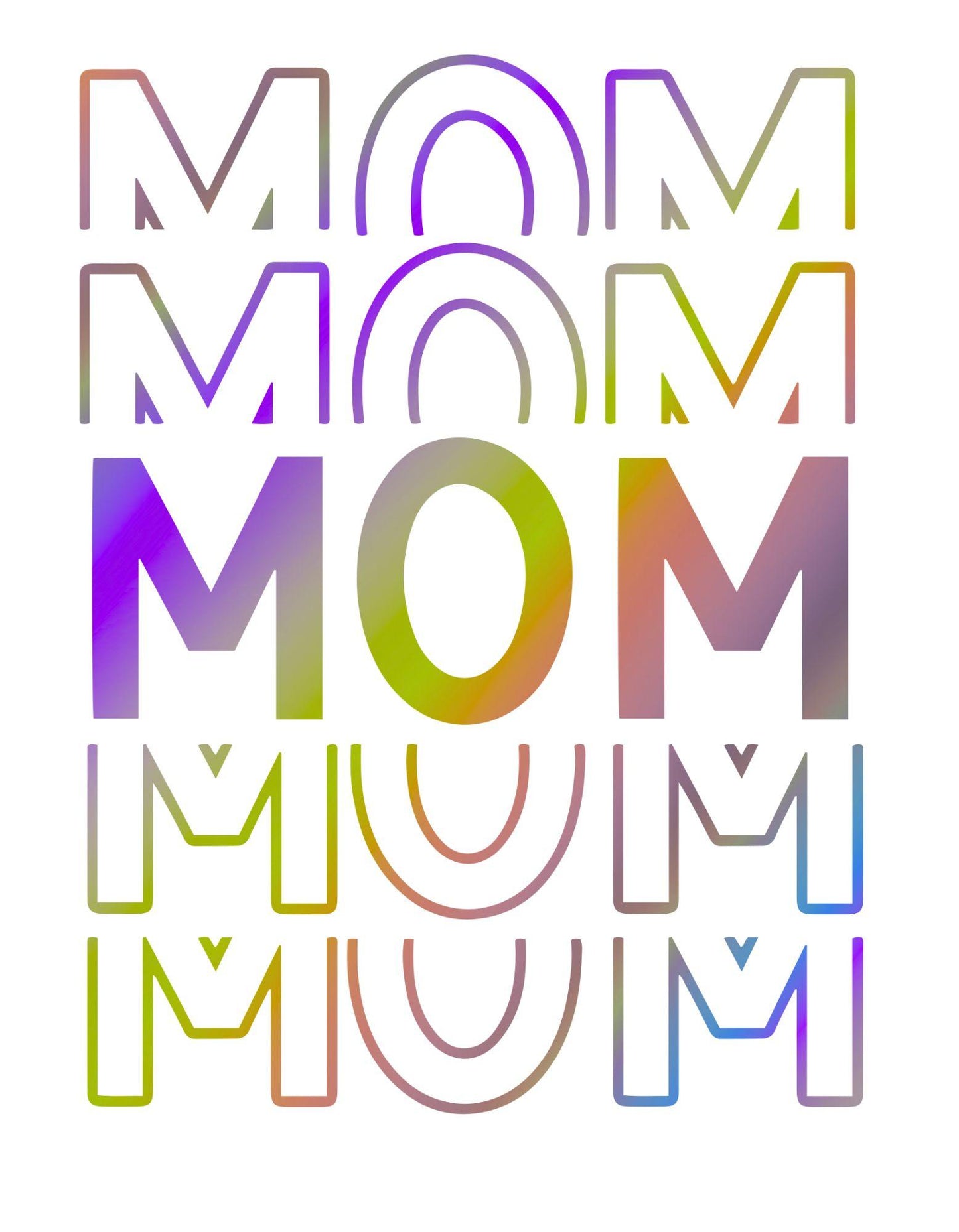 Shimmering Mom T-Shirt - Unique Gradient Mother's Tee