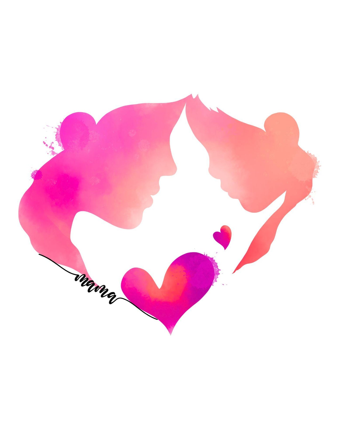 Mama and Child Heart Graphic T-Shirt