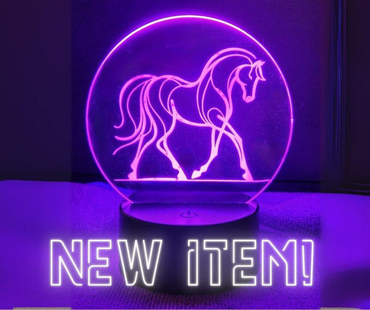 Horse Neon Night Light - LED Equestrian Room Decor for Horse Lovers